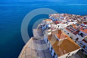 Peniscola Lighthouse and village in Spain