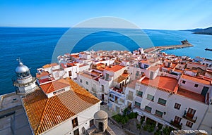 Peniscola Lighthouse and village in Spain