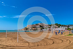 Peniscola south beach Playa Sur Spain Costa del Azahar in summer