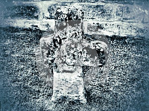 Penitence cross in retro style photo