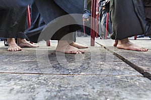 Penitents with bare feet