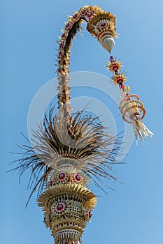 Penjor for Galungan celebration, Bali, Indonesia