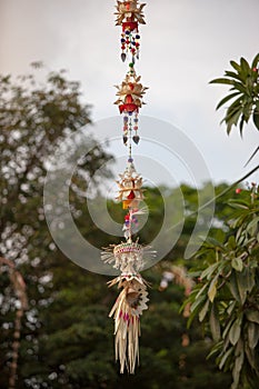 Penjor during Galungan Festival in Bali.