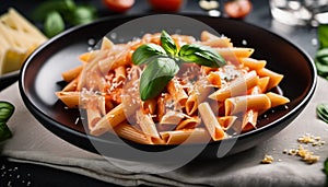 Penne alla vodka - italian pasta. photo