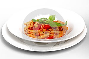 Penne Arabiata Penne all Arrabbiata short pasta with tomato hot sauce