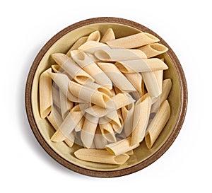Penne lisce pasta in a plate