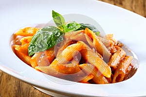 Penne pasta in tomato sauce