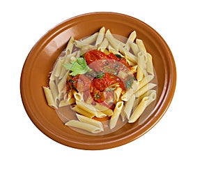 Penne rigata with marinara sauce