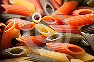 Penne tricolore pasta