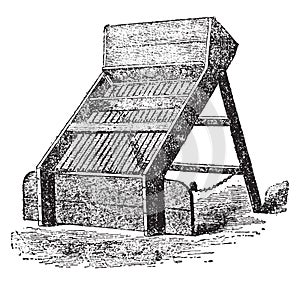 Penney fixed sieve, vintage engraving