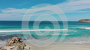 Pennington Bay is a wonderful beach in Kangaroo Island, South Australia. Aerial view from drone