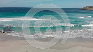 Pennington Bay is a wonderful beach in Kangaroo Island, South Australia. Aerial view from drone