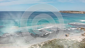 Pennington Bay is a wonderful beach in Kangaroo Island, South Australia. Aerial view from drone
