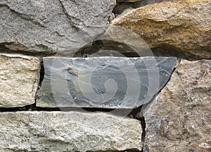 Pennsylvania Bluestone Block in a Stone Wall