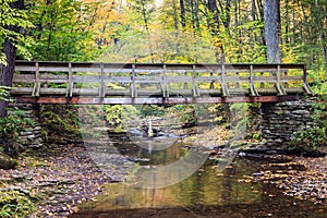 Pennsylvania Bridge Over Creek in Autumn