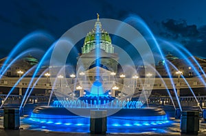 Pennsylvania capital building and fountain