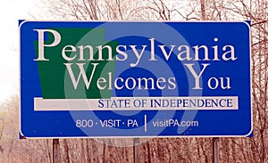 Pennsylvania Welcome Sign East Coast Highway Interstate Sign photo