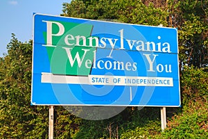 Pennsylvania Welcomes You road sign photo