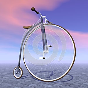 Penny farthing bicycle - 3D render