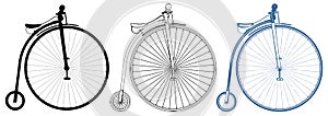 Penny-Farthing Bicycle Illustration Vector