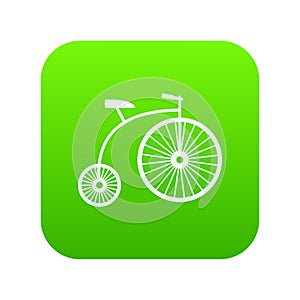 Penny-farthing icon digital green