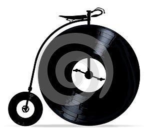 Penny Farthing With Vinyl Records