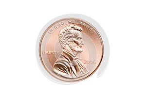 Penny isolated closeup