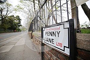 Penny Lane road, Liverpool, United Kingdom