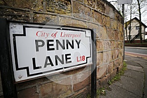 Penny Lane road, Liverpool, United Kingdom