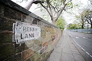 Penny Lane road, Liverpool, United Kingdom