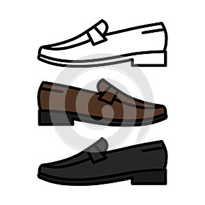 Penny loafer shoes icons