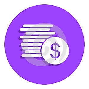 a penny of money badge icon. Simple glyph, flat vector of Finance icons for ui and ux, website or mobile application