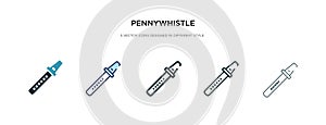 Pennywhistle icon in different style vector illustration. two colored and black pennywhistle vector icons designed in filled,