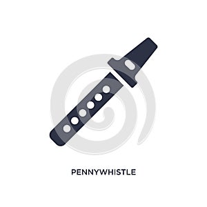 pennywhistle icon on white background. Simple element illustration from music concept