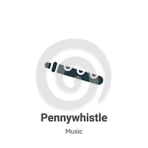 Pennywhistle vector icon on white background. Flat vector pennywhistle icon symbol sign from modern music collection for mobile