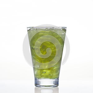 Pennywort or asiatic cold herbal drink in glass photo