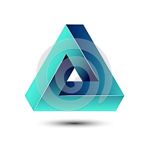 Penrose impossible triangle geometric 3D icon optical illusion v