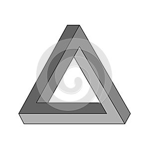 Penrose triangle geometric optical illusion