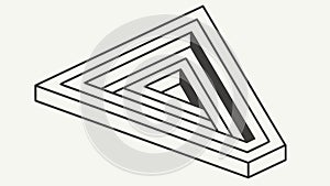 Penrose Triangle Impossible Object, Optical Illusion Art, vector design Generative AI