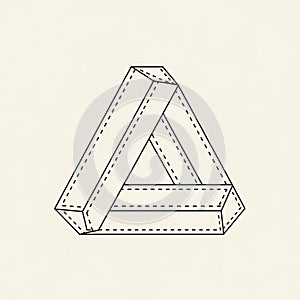 Penrose Triangle, an Impossible Object Optical Illusion, vector design Generative AI