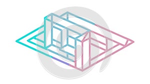 Penrose Triangle Impossible Shape for Abstract Art, vector design Generative AI