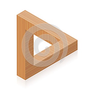 Penrose Triangle Impossible Wooden Object