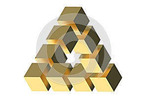 The Penrose triangle optical illusion