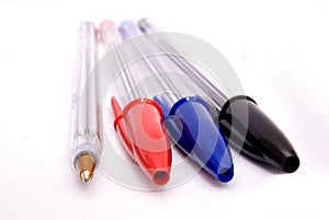 Pens of different colours photo