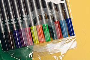 pens felt-tip pens stationery bright background close-up