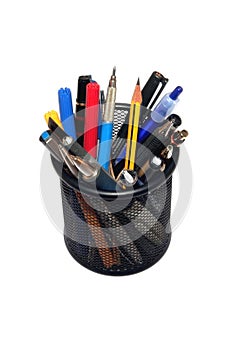 Pens and Pencils in black holder