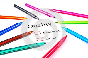 Pens on quality test