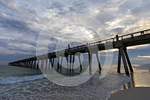 Pensacola Beach Gulf Pier at sunset