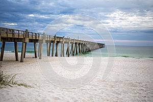 Pensacola Beach Gulf Pier at sunset