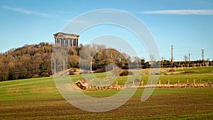 Penshaw Monument above cultivated field